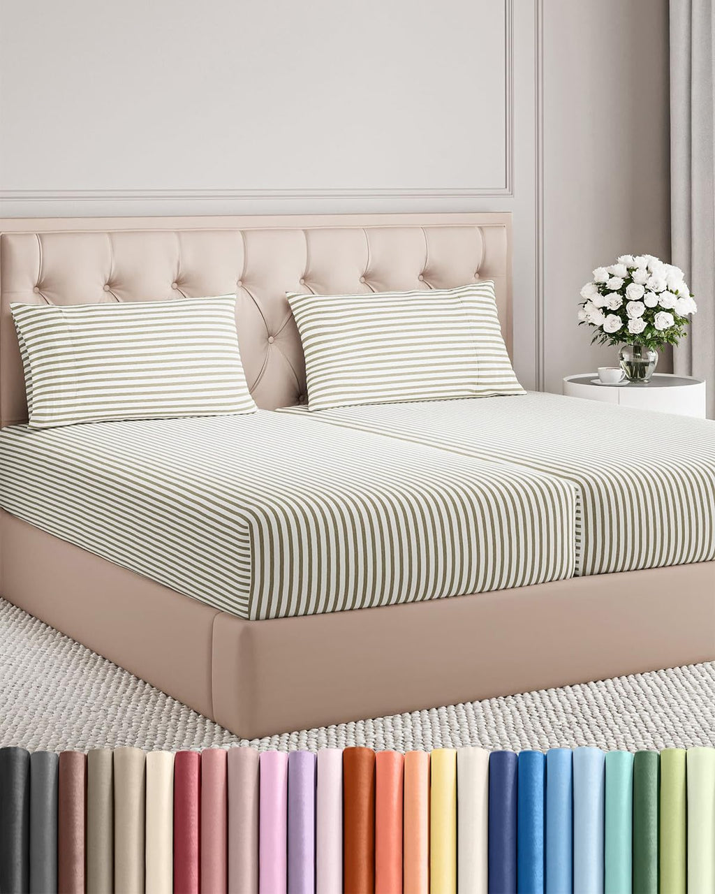 Split King Size 5 Piece Sheet Set - Comfy Breathable & Cooling Sheets - Hotel Luxury Bed Sheets for Women & Men - Deep Pockets, Easy-Fit…