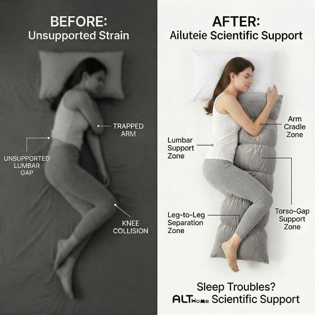 Ailuteie Pat. Pend.Long Bed Pillow for Adults and Side Sleepers with Segmented Design, Soft Velvet Body Pillow with Removable Washable Pill…