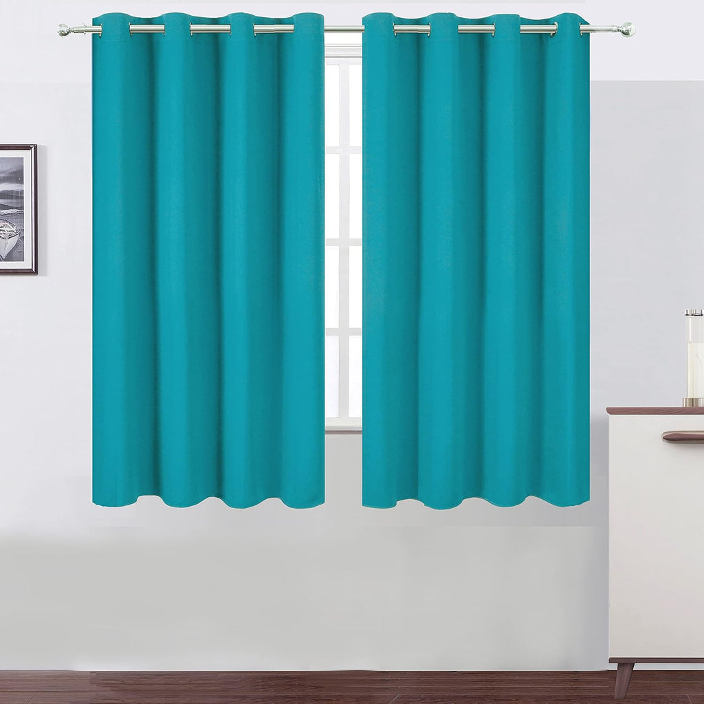 Lemomo Teal Blackout Curtains 66 x 63 Inch Length/Set of 2 Curtain Panels/Thermal Insulated Room Darkening Blackout Curtains for Bedroom 63…