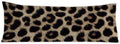 Brown and Black Leopard Print 20x54 Body Pillow Cover, Cheetah Print Room Decor, Trendy Wild Animal Print Decorative Long Body Pillow…