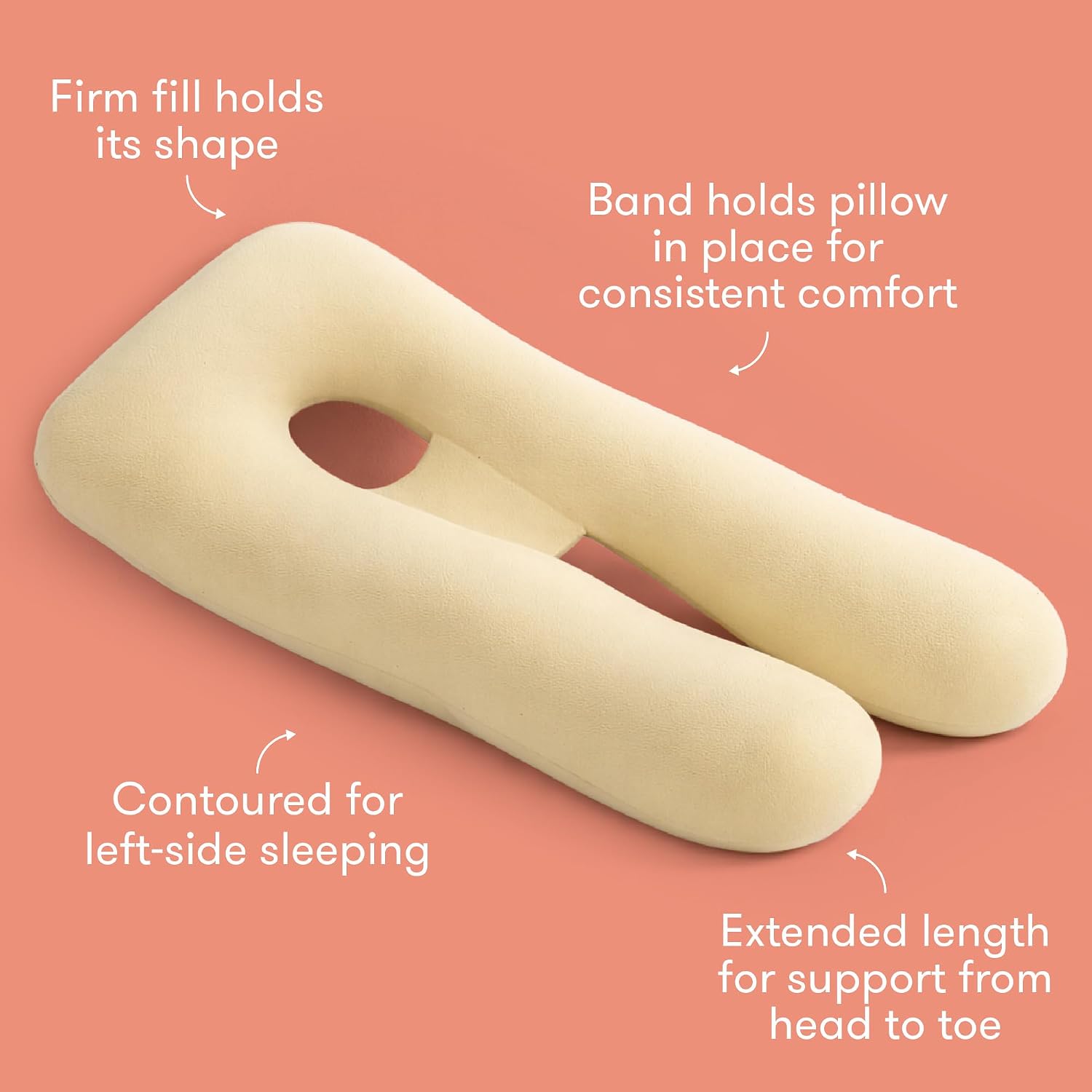 Frida Mom Full Body Support Pregnancy Pillow, Cooling Pregnancy Pillow, Wraps Around for All Over Support, Extended Length to Support…