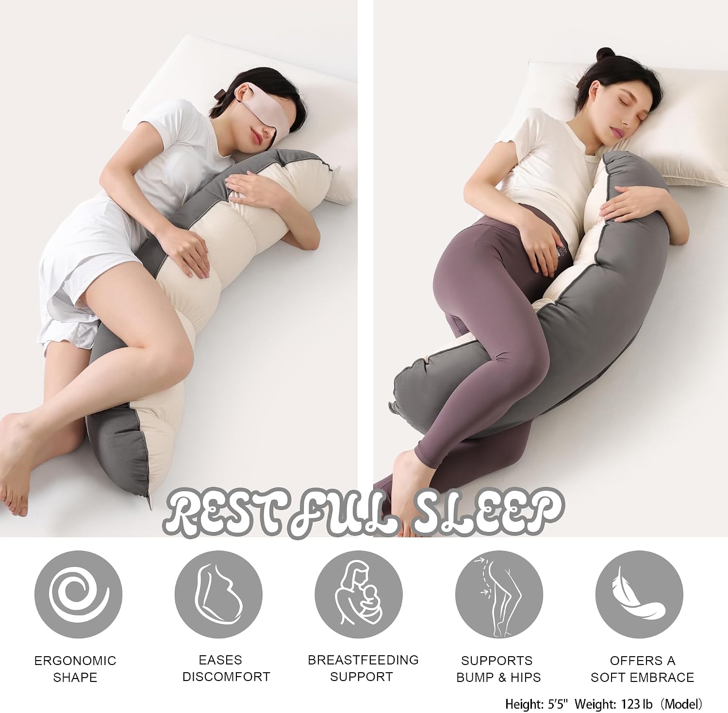 Peallow(Pat. Pend) – Long Round Body Pillow for Adults, Bolster Pillow for Sleeping, Soft and Supportive Pillow for Sleeping & Lumbar…