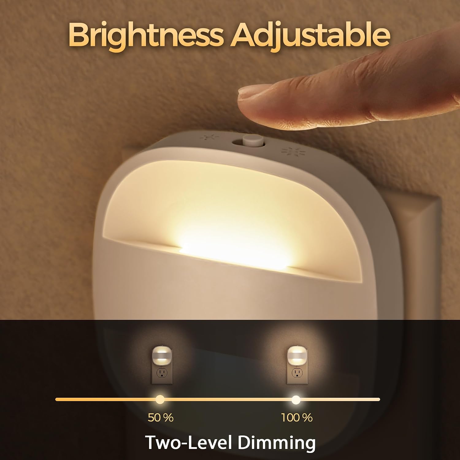 DORESshop Led Night Lights Plug Into Wall, 4 Packs Foldable Plug in Night Light Portable Dimmable Mini with Dusk to Dawn Sensor, 3000K…