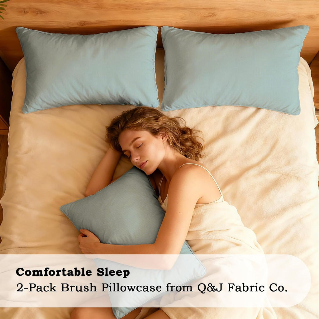 QJFabricCO Q&J Fabric Co. Body Pillow Pillowcase Set of 2, Brushed Microfiber 20x54 Pillow Cases, Soft, Wrinkle-Free, Fade-Resistant, Pillow…