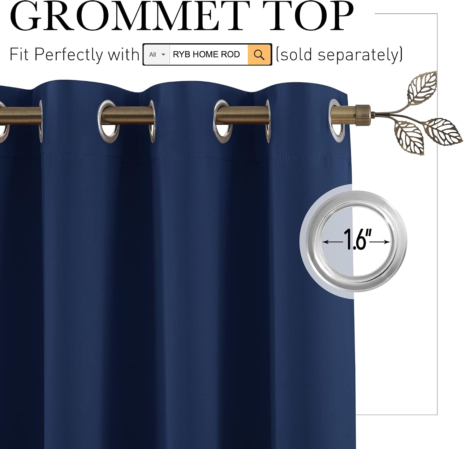 Rybhome RYB HOME Room Divider Curtains, Solid Heavy Duty Blackout Drapes Soundproof Large Window Treatment for Bedroom Dining Hall Shared A…