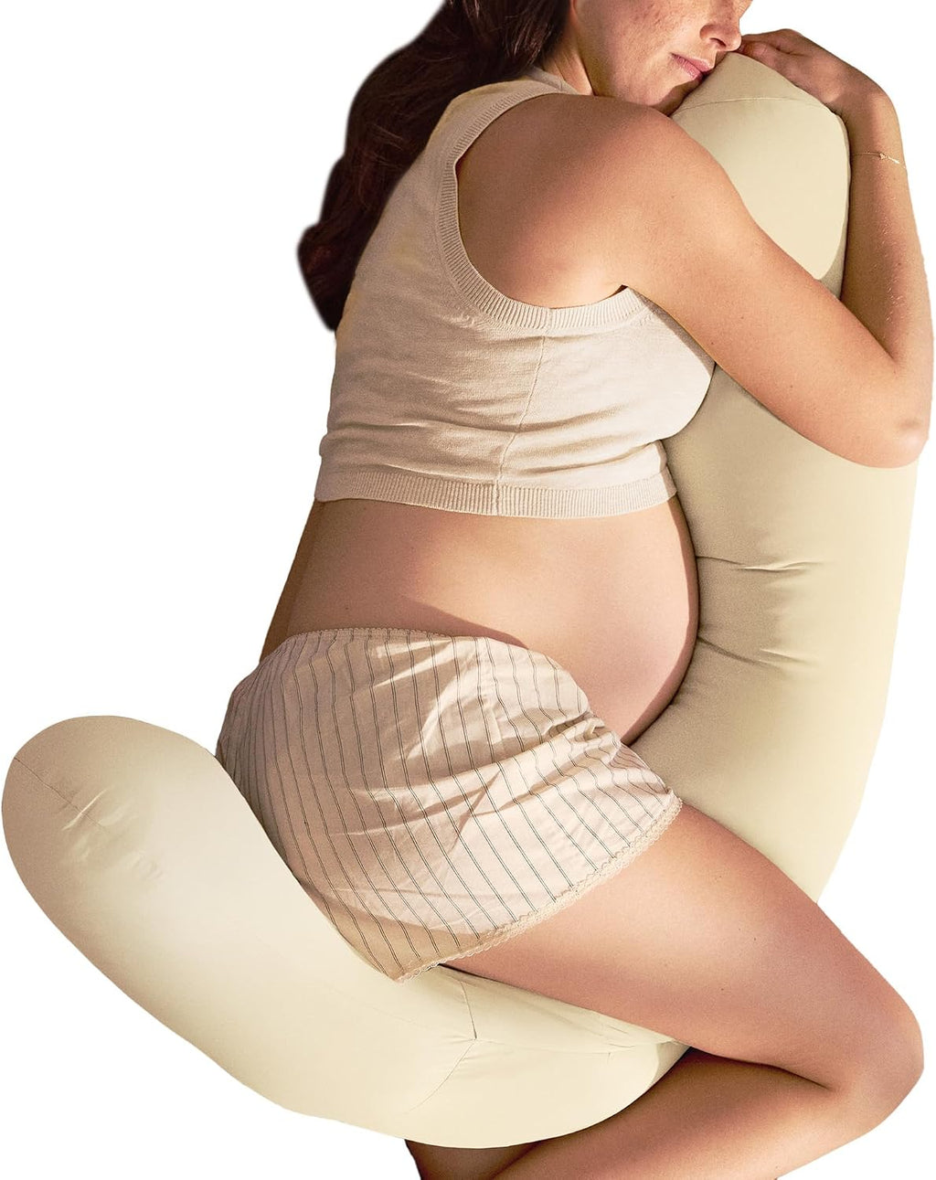 Frida Mom Compact Support 4-in-1 Pregnancy Pillow, Cooling Pregnancy Pillow, Twist & Bends into 4 Shapes for Comfort & Full Body Support, C…