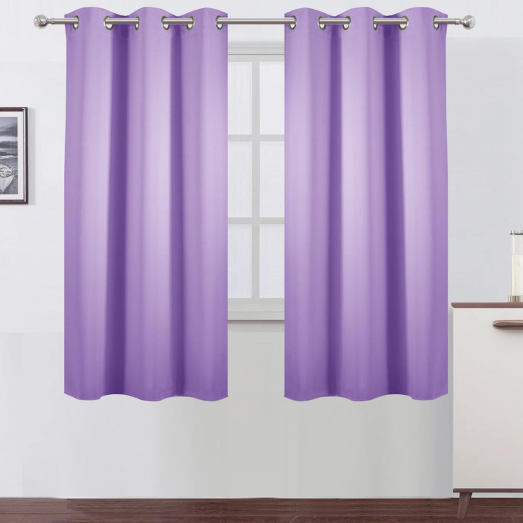 Lemomo Lavender Blackout Curtains 42 x 63 Inch Length/Set of 2 Curtain Panels/Thermal Insulated Room Darkening Blackout Curtains for Bedroo…