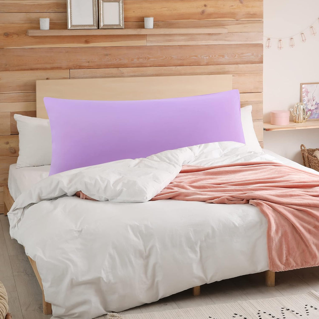 uxcell Soft Microfiber Body Pillow Cover with Zipper Closure, Long Pillow Cases for Body Pillows Weave for 90 GSM Polyester, Violet Body (2…