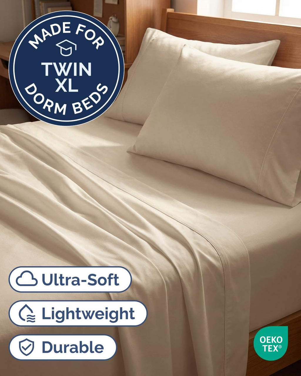 Twin XL 4 Piece Sheet Set - Comfy, Breathable & Cooling - Hotel Luxury Bedding for Women, Men, Kids, Teens and Children - 1 Flat & 1…