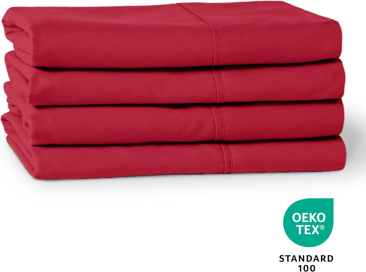 BareHome Bare Home Microfiber Bulk Pillow Cases - Standard/Queen Size Set of 4 - Cooling Pillowcases - Double Brushed - Red Pillowcases 4 P…