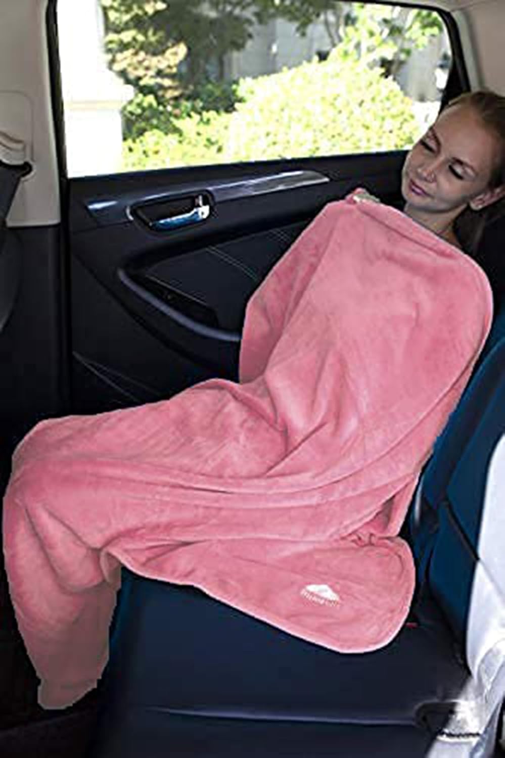 BlueHills Premium Soft Travel Blanket Pillow Airplane Blanket in Soft Bag case with Hand Luggage Belt and Carabiner Compact Pack Large…