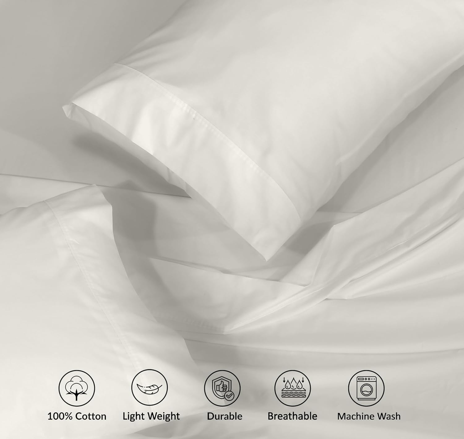Ruvanti 100% Cotton Percale Sheets Full Size – Crisp Cooling Bed Sheets for Hot Sleepers, Deep Pocket 16”, Soft Breathable & Durable Hotel-…