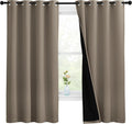 Nicetown 100% Blackout Curtains with Black Liners, Thermal Insulated Full Blackout 2-Layer Lined Drapes, Energy Efficiency Window Draperies…