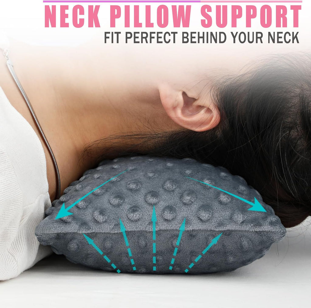 BNRendles Small Neck Pillow for Recliner Chair Neck Support Pillows Plump Adjustable Filling Nap Airplane Sleeping Little Cushion Minky Dot…
