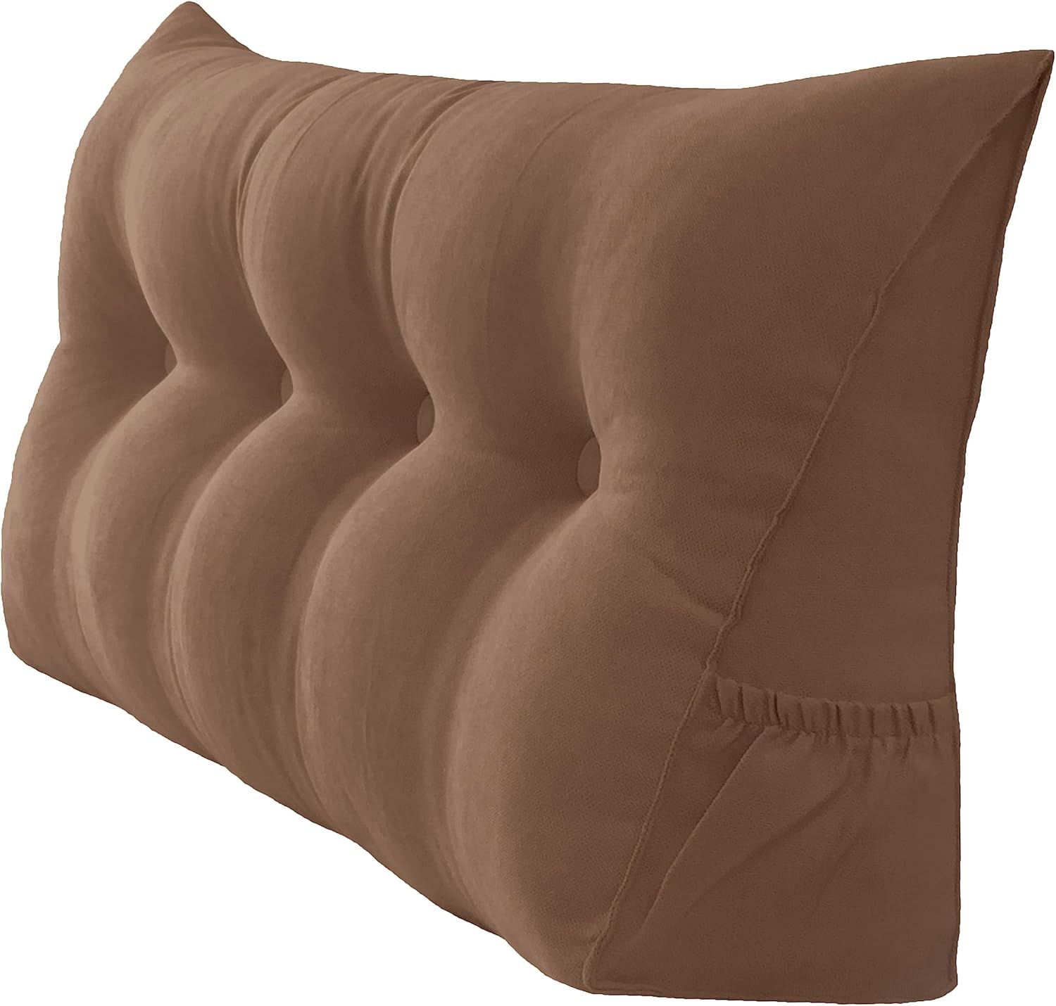 Peachwell Handmade Headboard Pillow- Triangular Wedge Support Large Bolster Cushion Headboard Backrest Pillow with Two Large Side Pockets…
