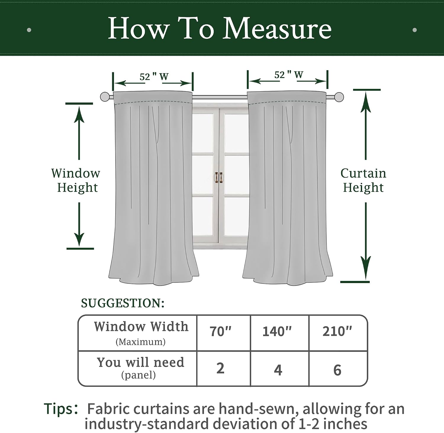 Lamit Velvet Curtains 102 Inch for Living Room, Emerald Green Thermal Insulated Room Darkening Panels Soundproof Back Tab and Rod Pocket Ch…