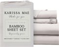 KARISSA MAE Pure Viscose from Bamboo 34" Split Top King Size Sheet Set | 100% FSC Certified | Luxuriously Soft | Cooling | 18" Deep…