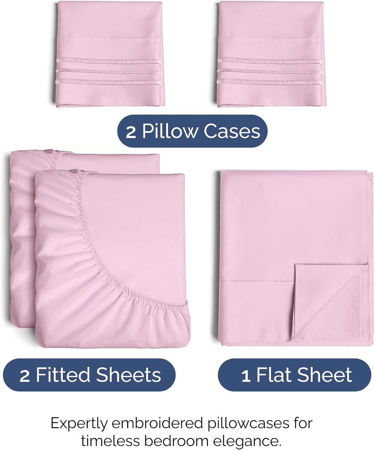 Split King Size 5 Piece Sheet Set - Comfy Breathable & Cooling Sheets - Hotel Luxury Bed Sheets for Women & Men - Deep Pockets, Easy-Fit…