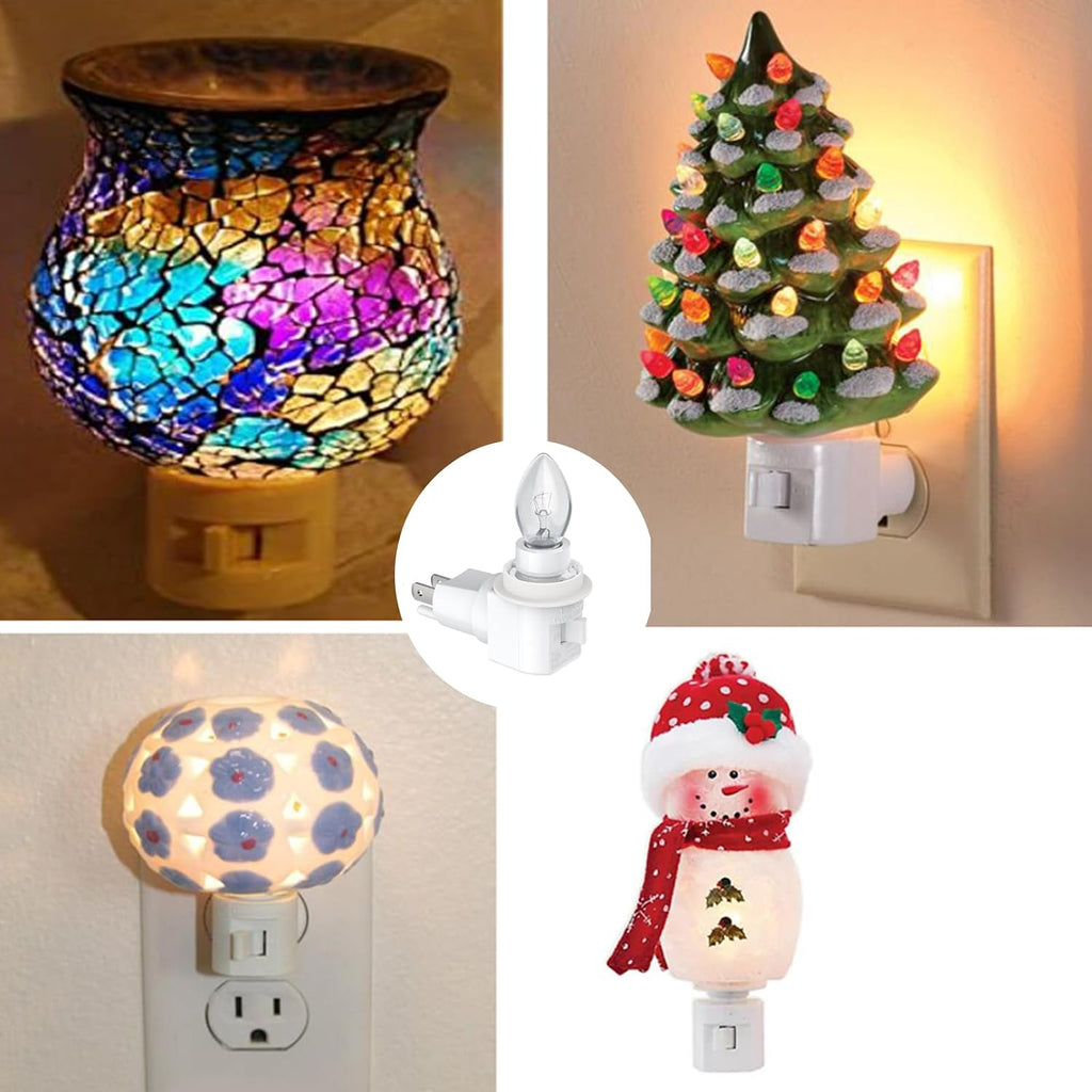 TWDRTDD Plug in Night Light, Adjustable E12 Base Socket Night Light with On/Off Switch for Making Decorative Night Lights (Glass…