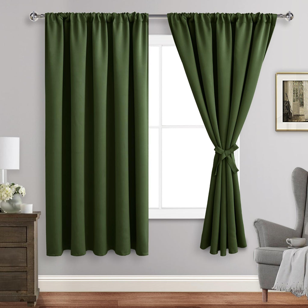 Jiuzhen Christmas Blackout Curtains for Bedroom - 60 Inch Wide Thermal Insulated Room Darkening Privacy Soundproof Curtains for Living Room…
