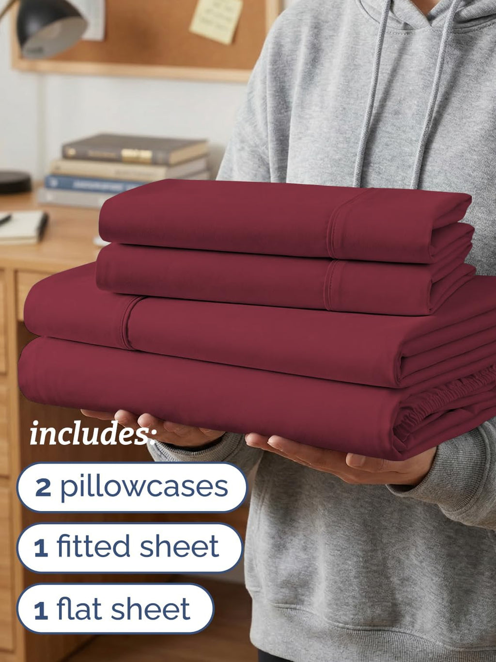 Twin XL 4 Piece Sheet Set - Comfy Breathable & Cooling - Hotel Luxury Bedding for Women, Men, Kids, Teens & Children - 1 Flat & 1 Fitted…
