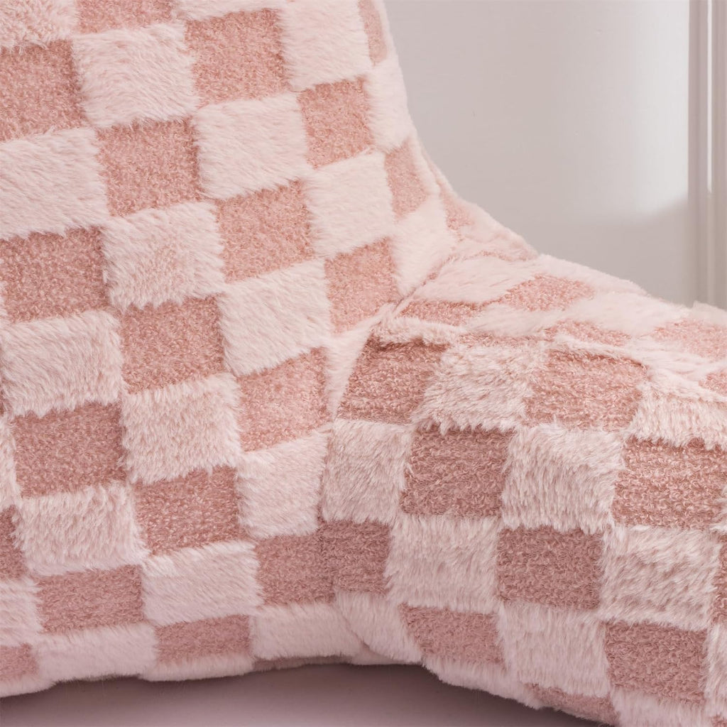 Aimuan Reading Pillow Checkered Bed Rest Wedge Backrest Checkerboard Pillow with Arms Back Support for Sitting Up in Bed Cushion Incline…