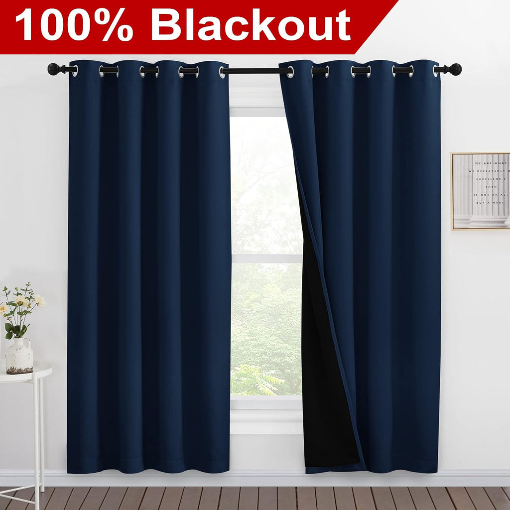 Nicetown Full Shade Curtain Panels, Pair of Energy Smart & Noise Blocking Out Blackout Drapes for Apartment Window, Thermal Insulated Guest…