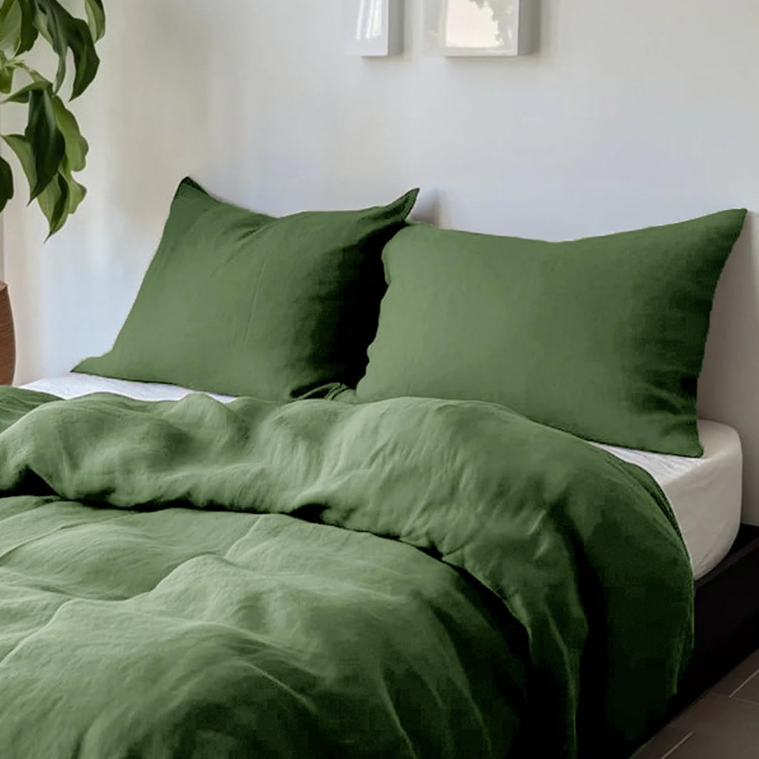 Chuffed Linen Pillowcases 2 Pack 100% Linen Standard Pillow Cases, Breathable and Cooling Washed Pillowshams with Zipper Closure, 20x30 Inc…