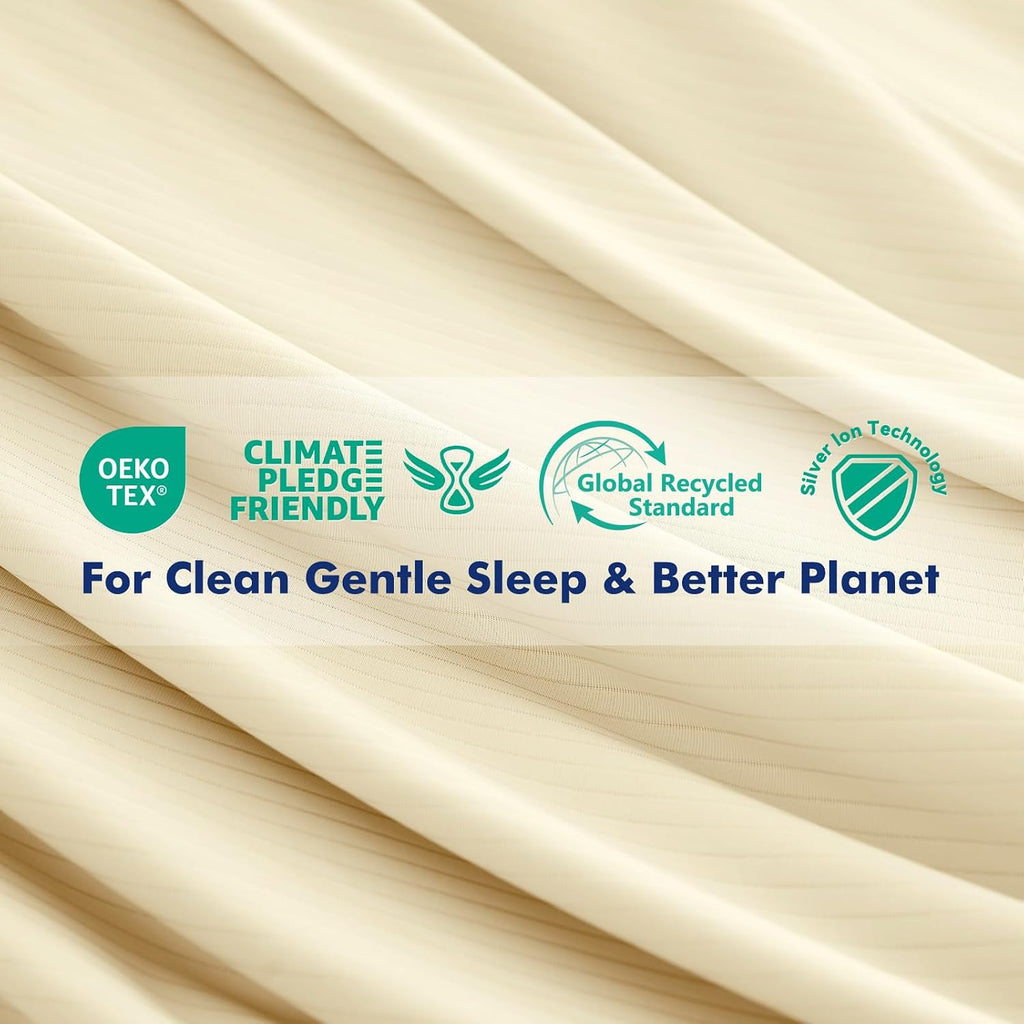 Elegear Cooling Pillow Cases for Hot Sleepers, Clean Fabric Silver Infused Cooling Pillowcase Q-Max>0.5, Soft Silky Pillowcases for Hair &…
