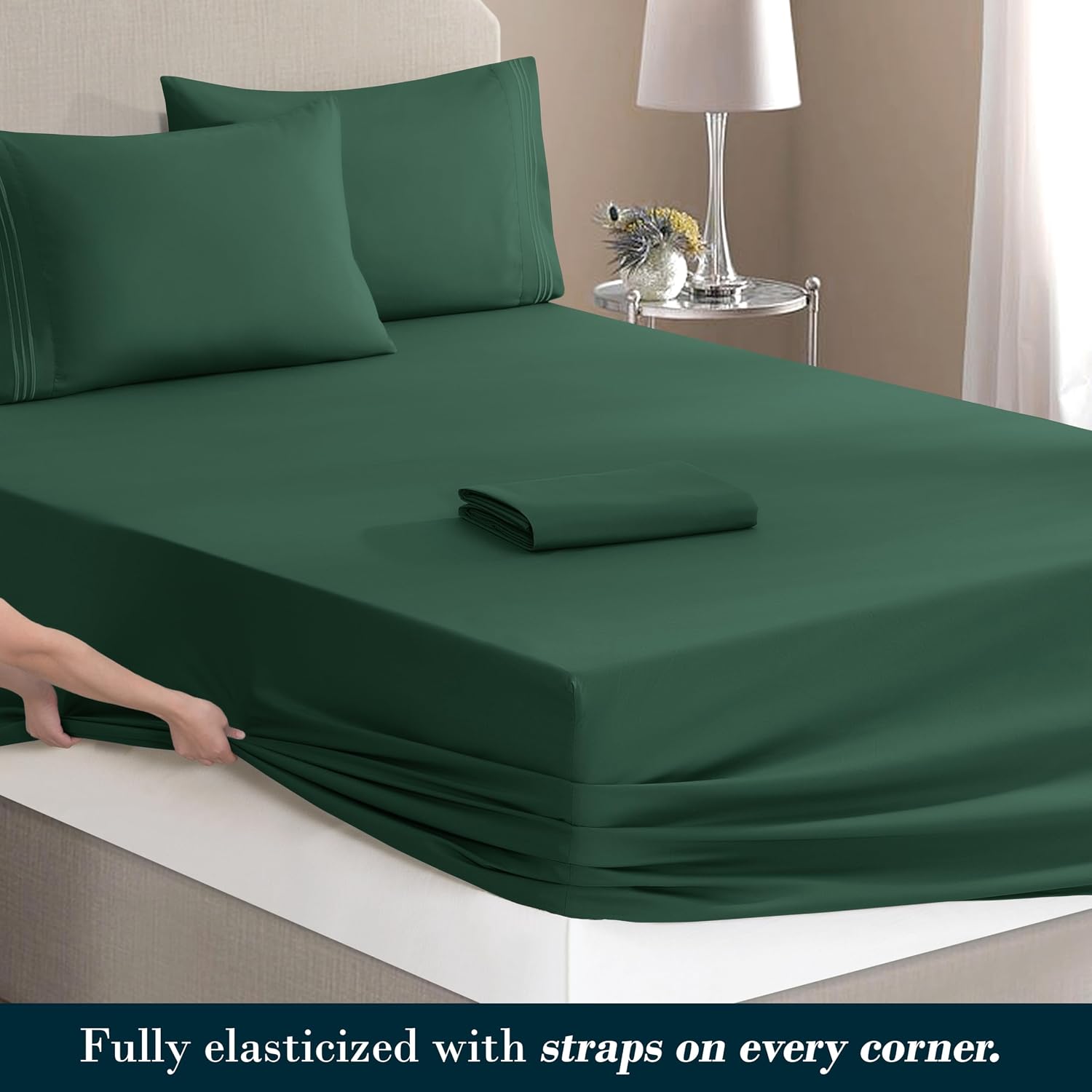 MocassiLuxuryBedding Mocassi Luxury 4-Piece Sheet Set, Ultra Soft 1800 Hotel Quality Microfiber Sheet Set, Fits Mattresses Up to 18 to 24 I…