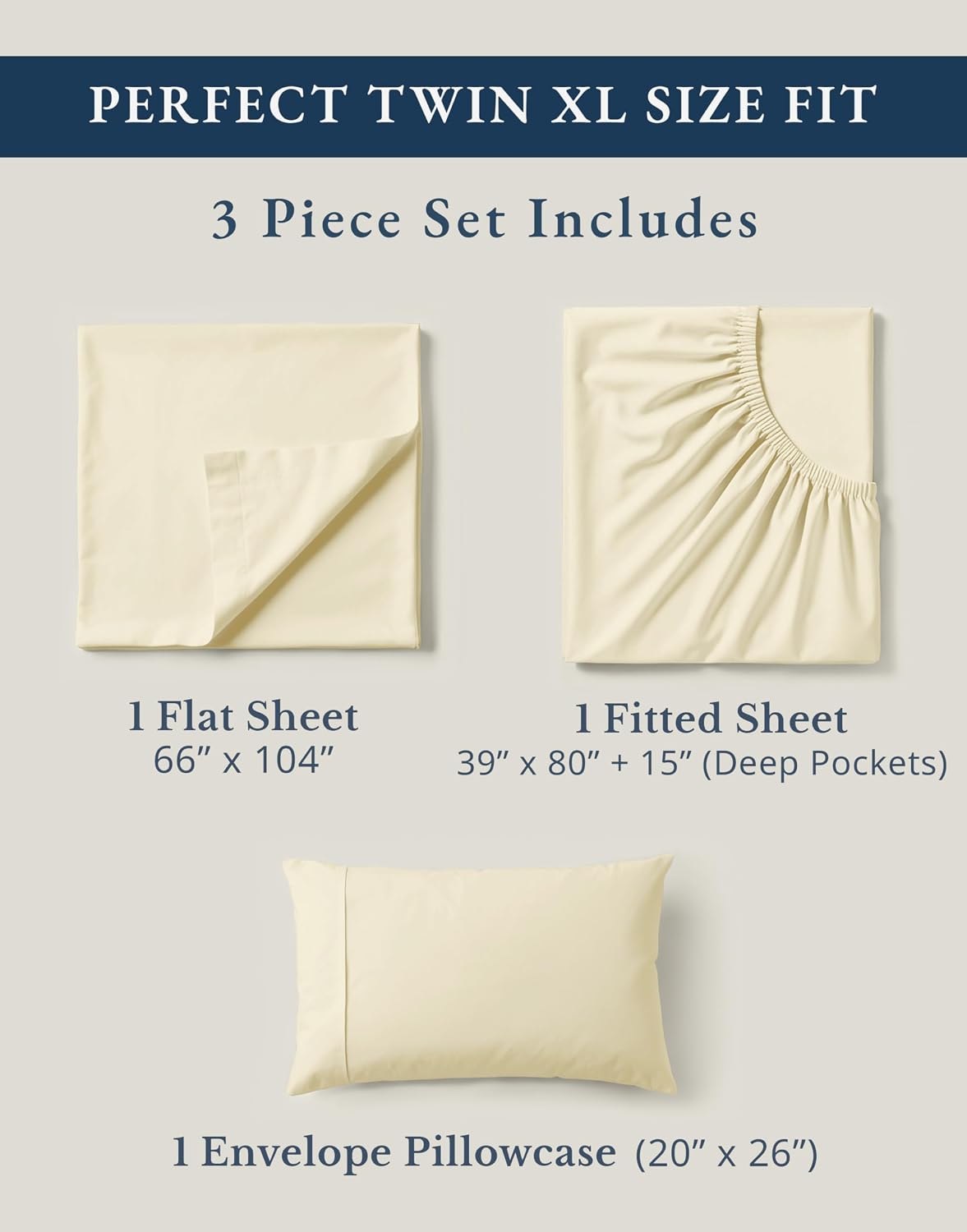 LaneLinen LANE LINEN 100% Organic Cotton Twin XL Sheets Set, 3-Piece Pure Organic Cotton Percale Sheets, Cotton Bedsheets, Ultra Soft Beddi…