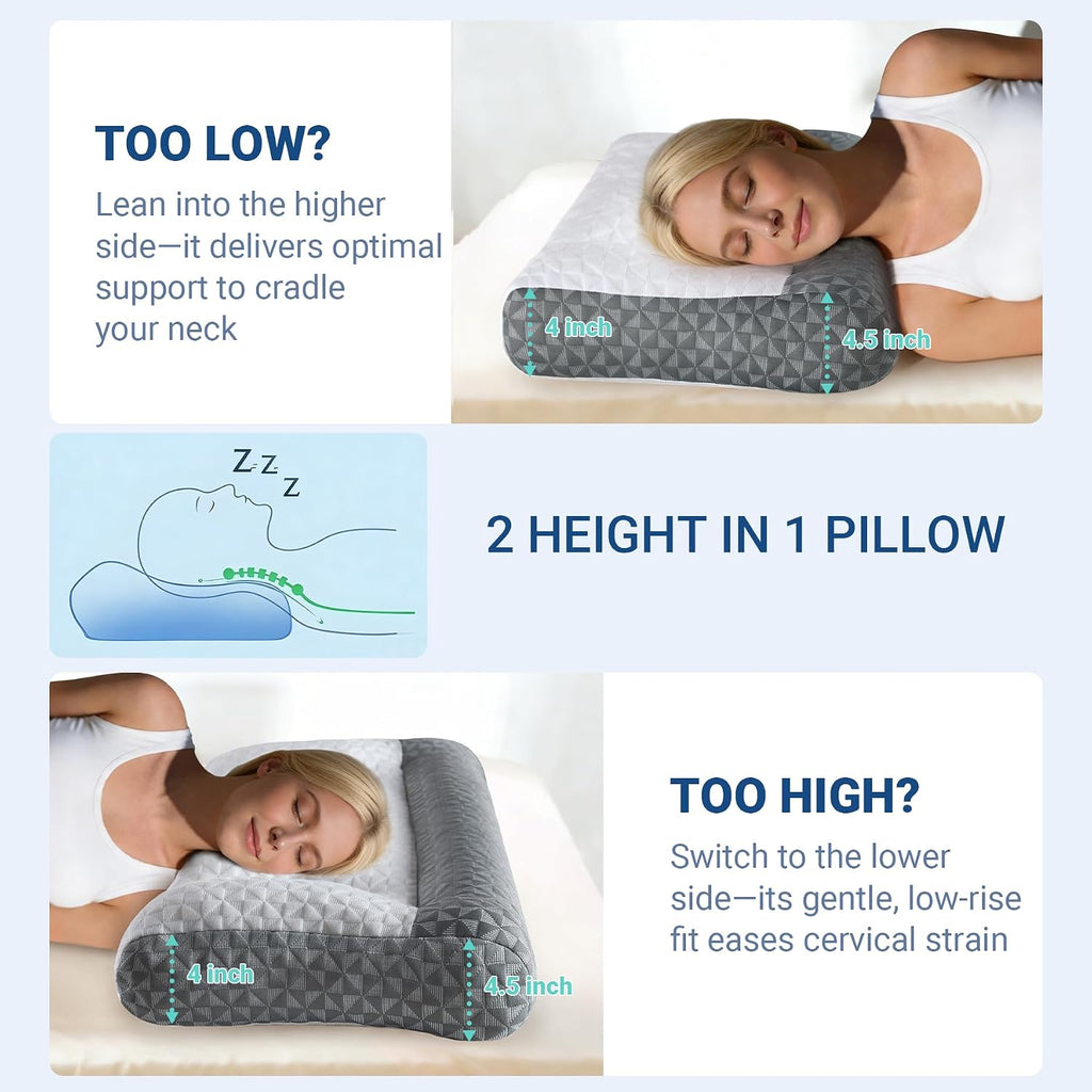 Favocama Cervical Neck Pillow for Sleeping - Ergonomic Side Sleeper Pillows for, Contour Cervical Pillow for Neck Support, Orthopedic Memo…