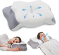 Fluzimir Cervical Pillow for Neck, 5.5"/4.3" Dual Loft Queen Size Memory Foam Pillow for Side, Back Sleepers with Broad Shoulders, Orthope…