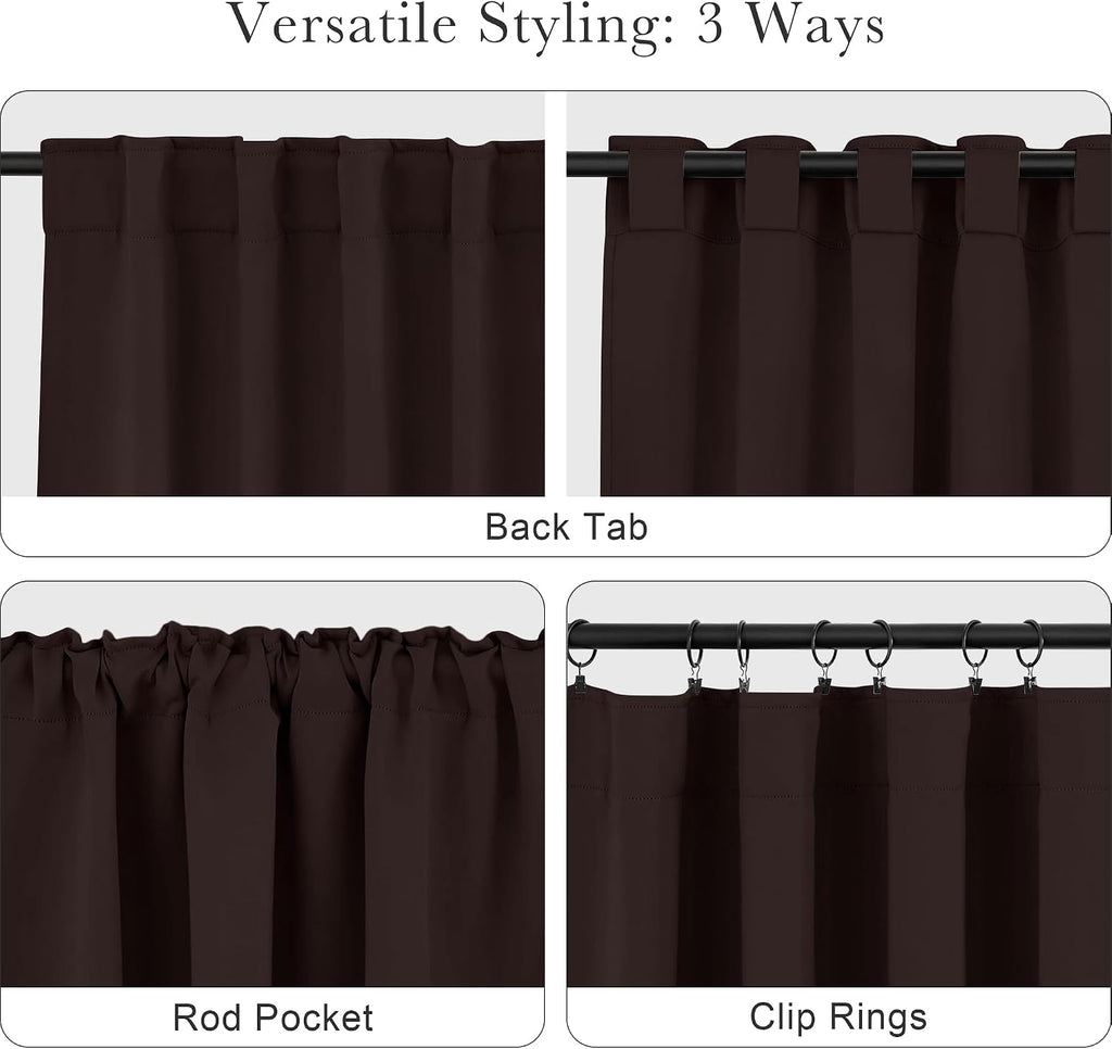 Ponydance PONY DANCE Black Out Curtains for Bedroom Window, Room Darkening 96 inch Curtains 2 Panel Set, Thermal Insulated Drapes for Livin…