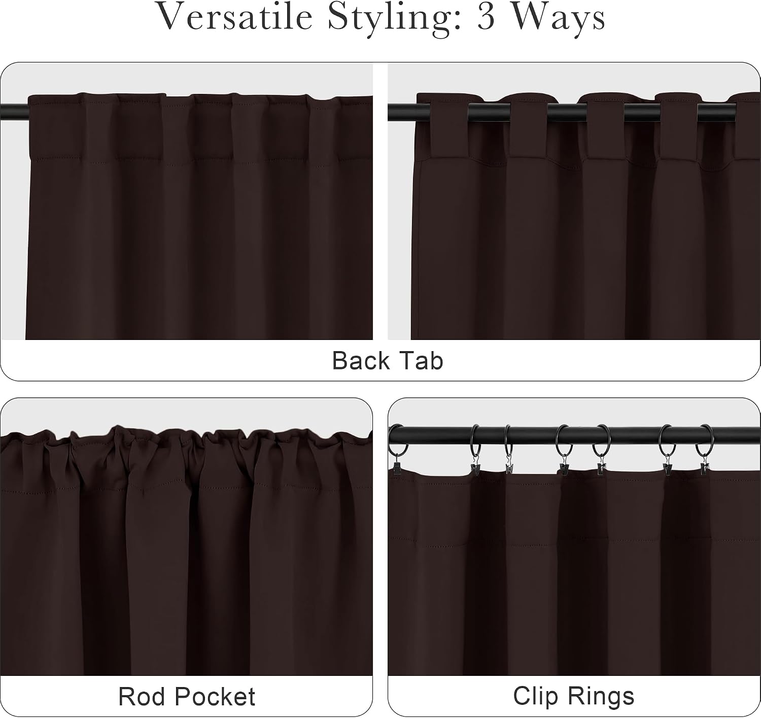 Ponydance PONY DANCE Black Out Curtains for Bedroom Window, Room Darkening 96 inch Curtains 2 Panel Set, Thermal Insulated Drapes for Livin…