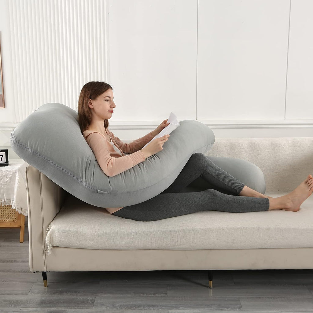 Amagoing Cooling Pregnancy Pillow for Sleeping, 55 inch U Shaped Full Body Maternity Pillow Support for Back, Hip, Belly, Legs for Pregnant…