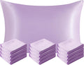 Ntbay 12 Pack Satin Queen Pillowcases for Hair and Skin, Luxurious and Silky Pillow Cases with Envelope Closure, 20 x 30 Inches, Light Purp…