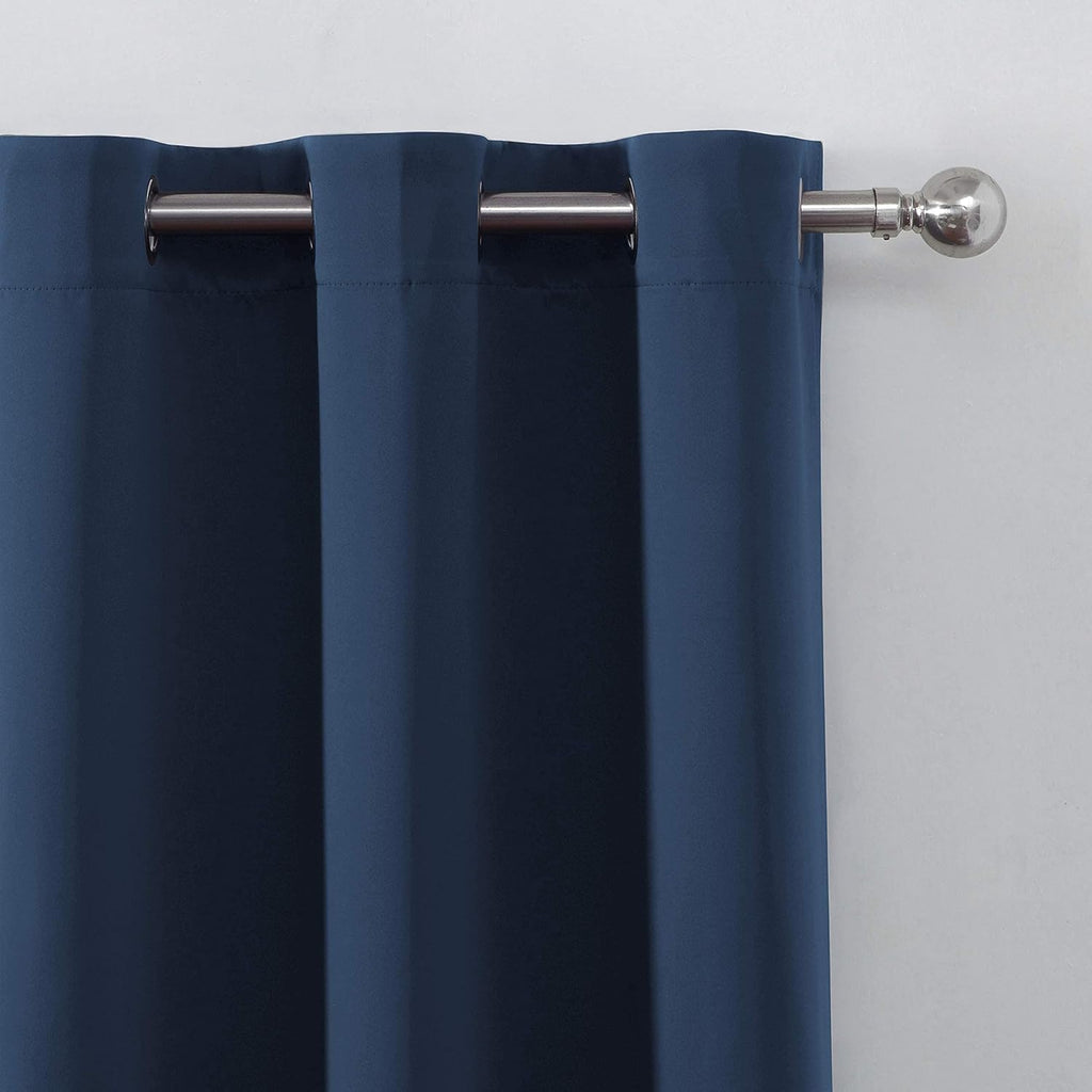 Lemomo Navy Blue Thermal Blackout Curtains/38 x 63 Inch/Set of 2 Panels Room Darkening Curtains for Bedroom 63 Inch Blue
