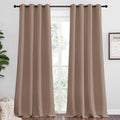 Nicetown Bedroom Blackout Curtains and Drapes, Set of 2, 55 by 102 Inch, Cappuccino, Window Treatment Thermal Insulated Solid Grommet Black…