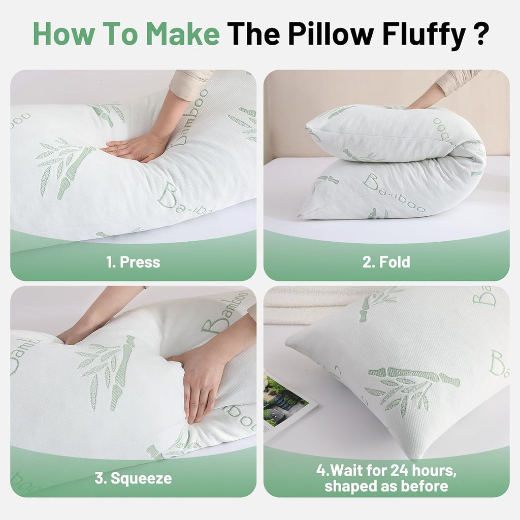 Primesoft Body Pillow for Adults, Memory Foam Long Pillow for Side Sleeper, Fluffy and Firm Full Body Pillow with Removable…