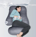 Moonpark MOON PARK Pregnancy Pillows for Sleeping - U Shaped Full Body Maternity Pillow with Removable Cover - Support for Back, Legs, Bell…