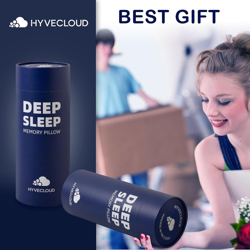 hyvecloud Memory Foam Bed Pillow, Adaptive Pillows for Neck, Medium Firm Pillow for Side, Back, and Stomach Sleepers Keep Pressure Relief to D…