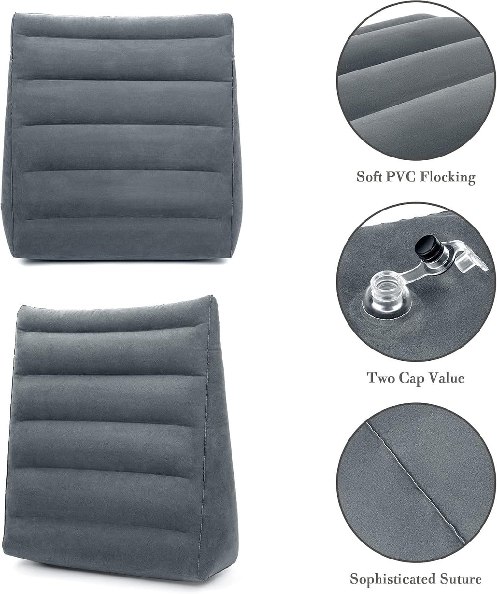 USHMA Inflatable Wedge Pillow, Portable Travel Wedge Pillow, Fast Inflation & Deflation Inflatable Wedge Pillows for Travel, Blow Up…