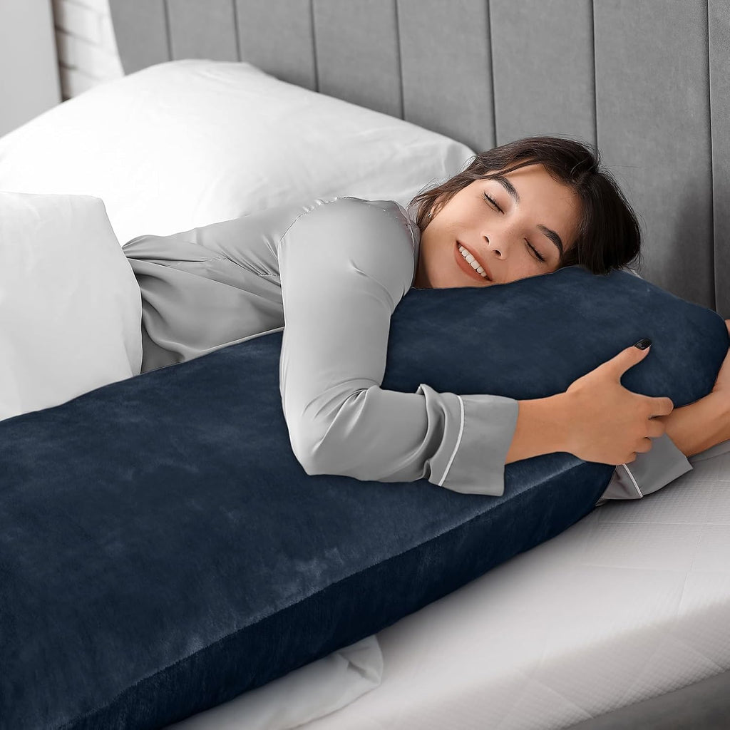 Bedelite Body Pillow Cover with Zipper Closure, Super Soft and Cozy Fuzzy Fleece Pillowcase 20 x 54 Inches, Luxury Fluffy Plush Long Body P…