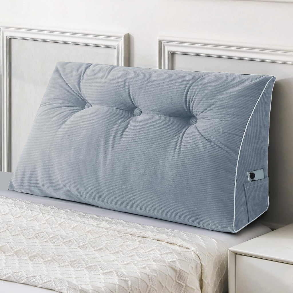 Sasttie Headboard Pillow Twin/Twin XL, Wedge Pillow Headboard for Dorm, Triangular Daybed Backrest Cushion for Sitting or Reading in Bed, w…