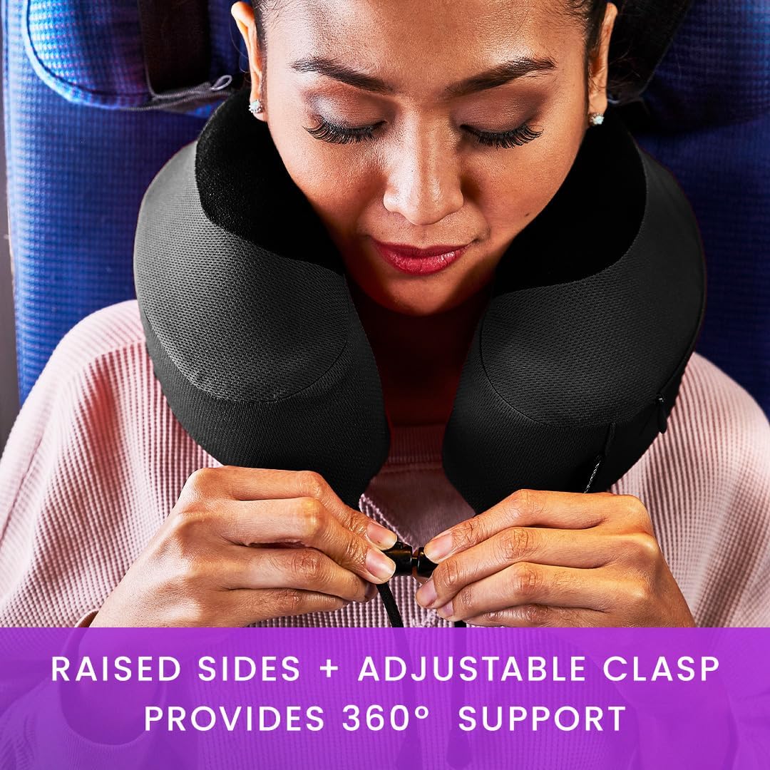 Cabeau Evolution S3 Airplane Travel Pillow for Long Flights - Supportive Memory Foam Body Positioner with Seat Straps to Se Your Head a…