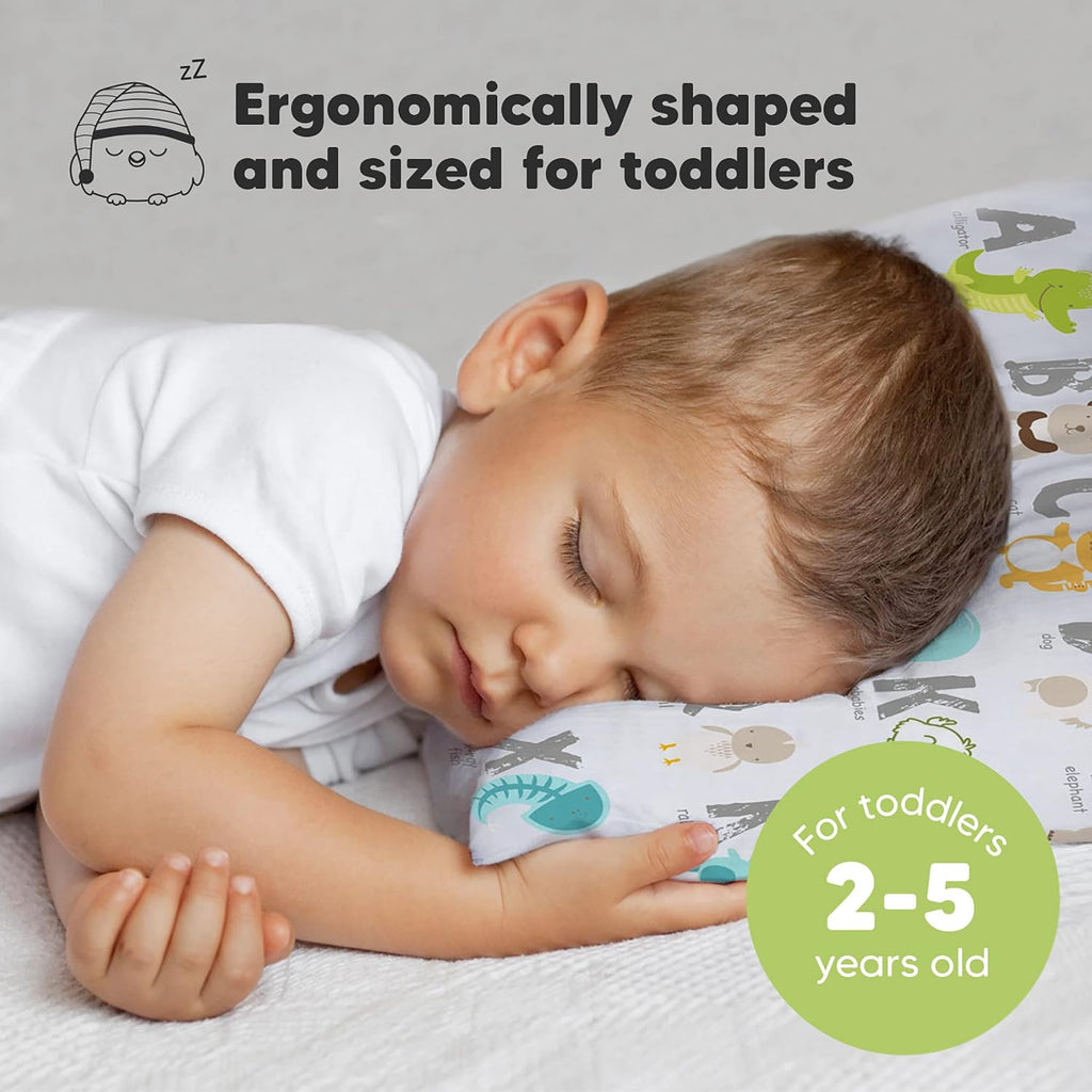Toddler Pillow with Pillowcase - 13x18 My Little Dreamy Kids Travel Bed Pillows for Sleeping, Organic Cotton Small Pillowcase, Soft &…