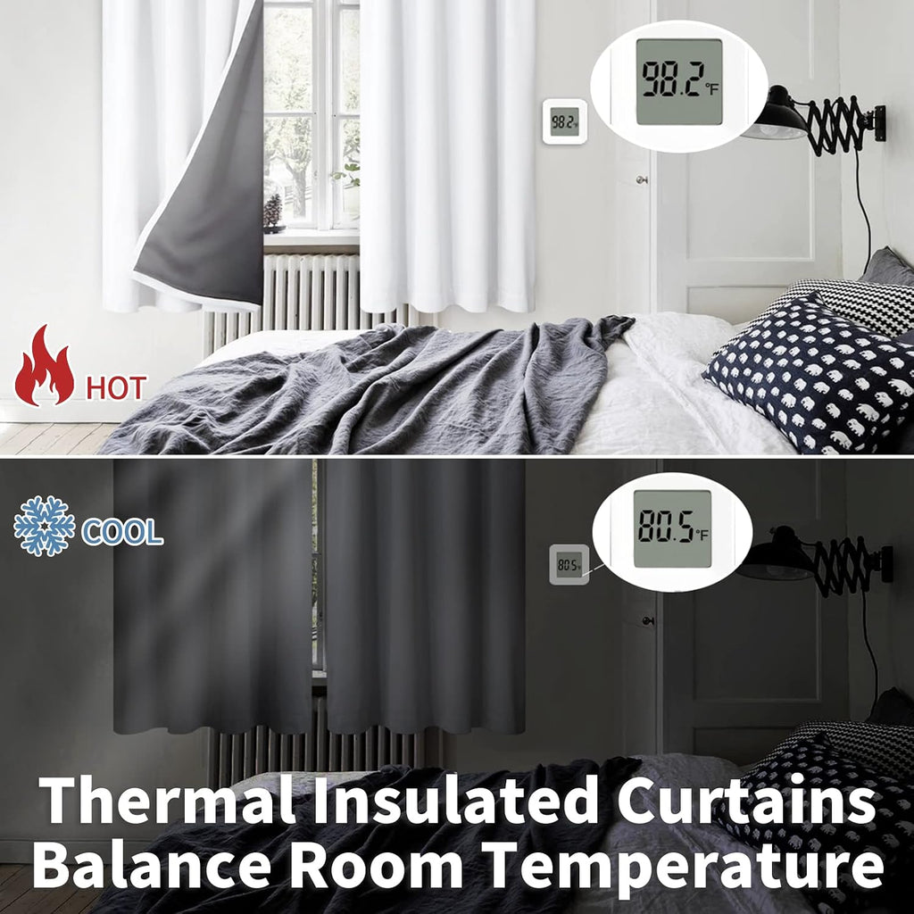 BGment Thermal Insulated 100% Blackout Curtains for Bedroom with Black Liner, Double Layer Full Room Darkening Noise Reducing Rod Pocket…