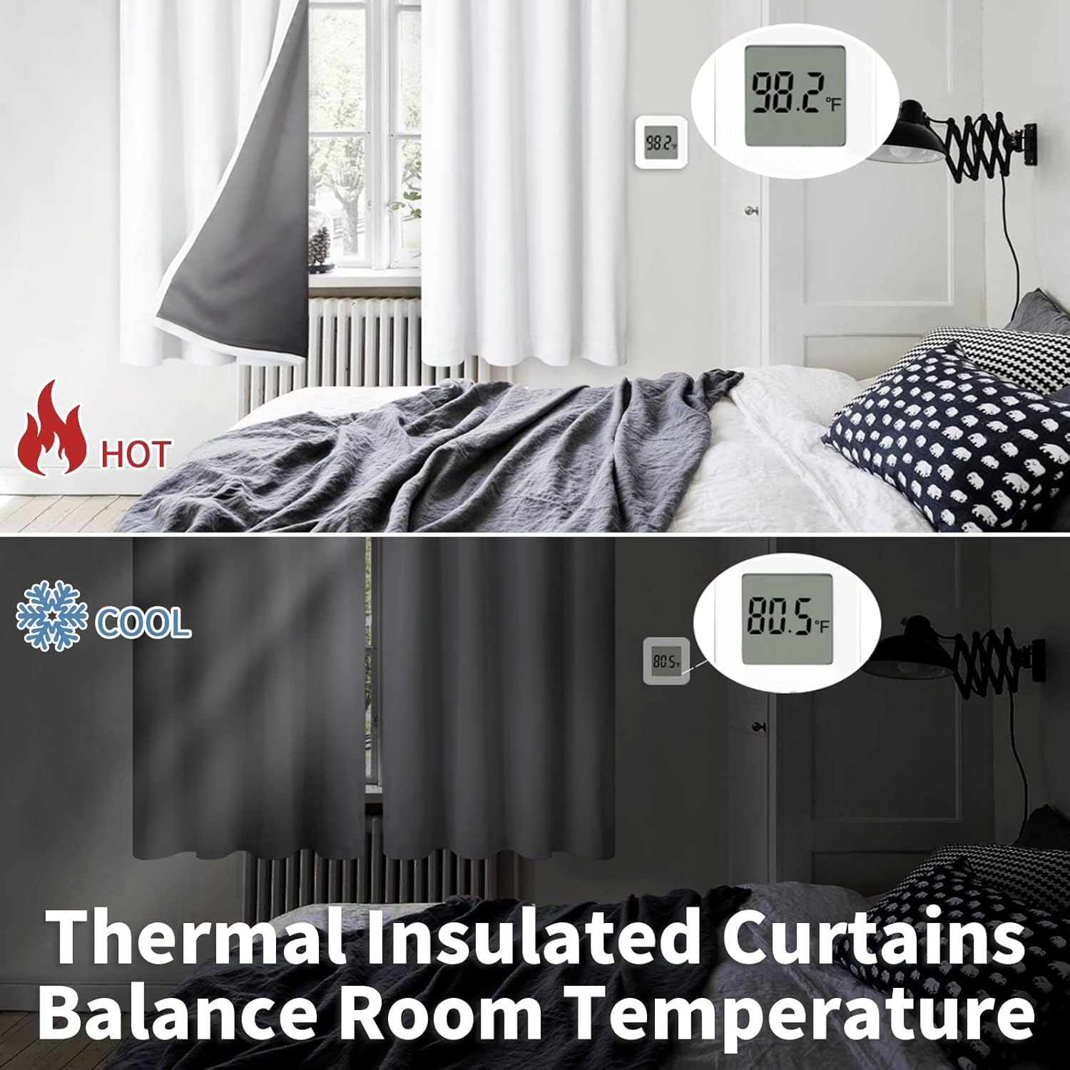 BGment Thermal Insulated 100% Blackout Curtains for Bedroom with Black Liner, Double Layer Full Room Darkening Noise Reducing Rod Pocket…