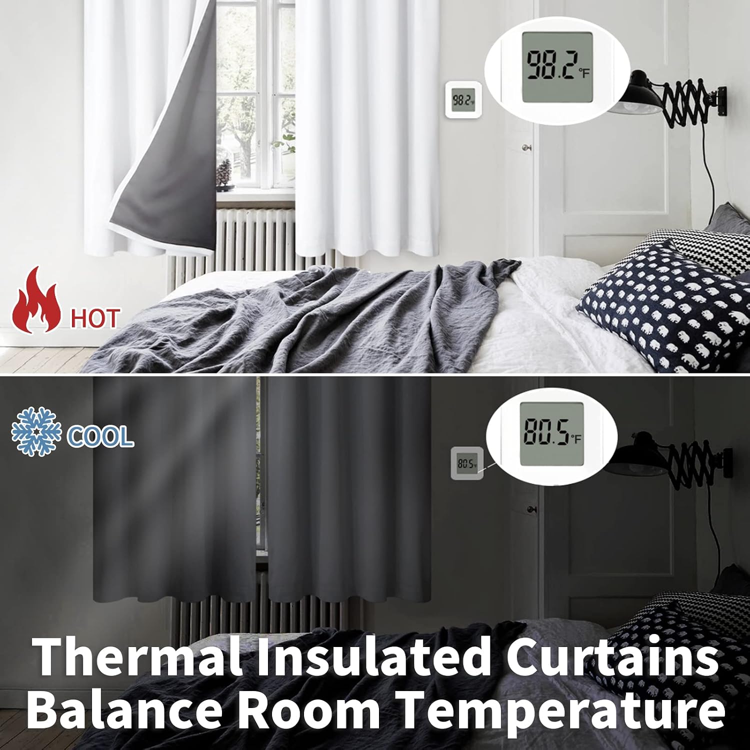BGment White Blackout Curtains for Living Room 72 Inch Length 2 Panels Set, Full Room Darkening Thermal Insulated Soundproof Window…